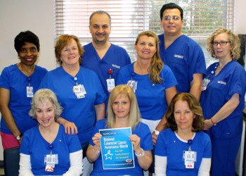 Southampton Hospital staffers dressed in blue for Colorectal Cancer Awareness Month