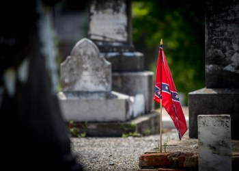 Confederate Flag in cemetery