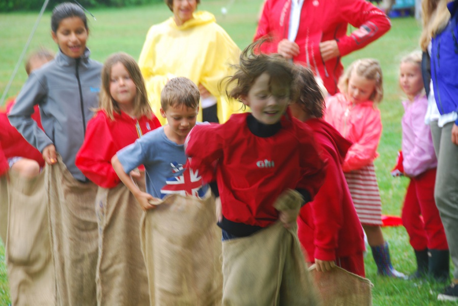 Potato sack races for kids