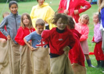 Potato sack races for kids