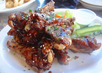 Asian-style duck wings at Joe's Garage & Grill.