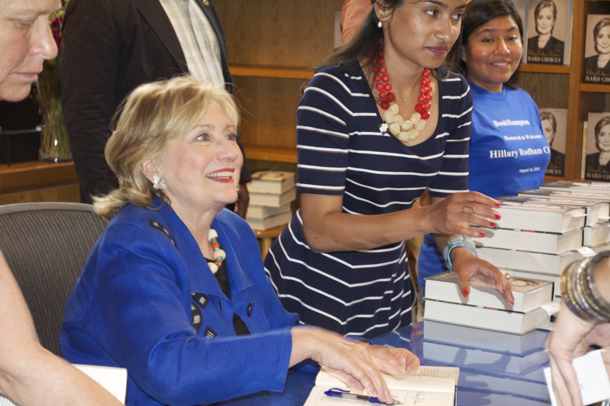 Hillary Clinton Hillary Rodham Clinton signing her memoir "Hard Choices" at BookHampton in East Hampton on August 16.