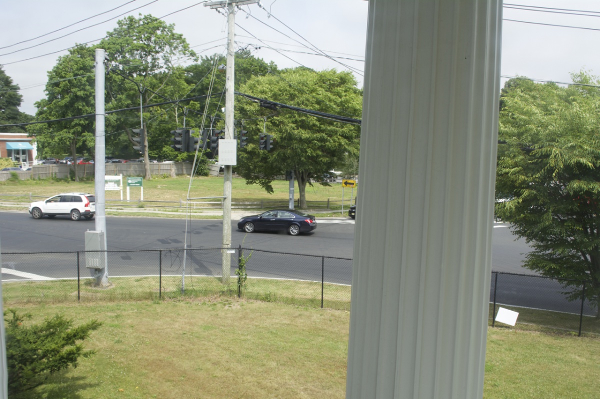 A view from the Nathaniel Rogers house of the site of the proposed Bridgehampton CVS.