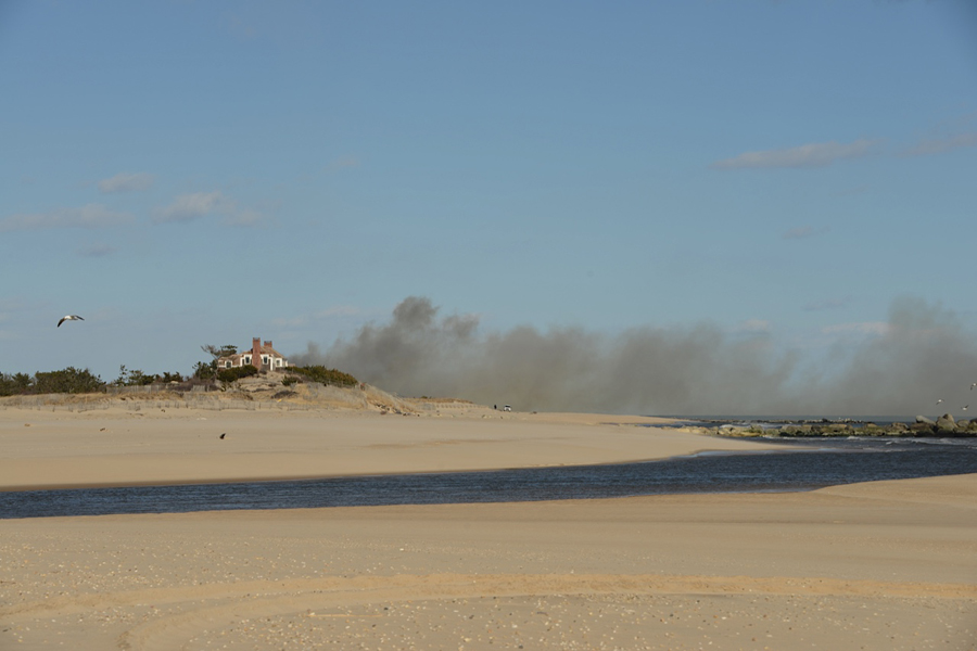 A mansion burns in East Hampton March 18., 2015