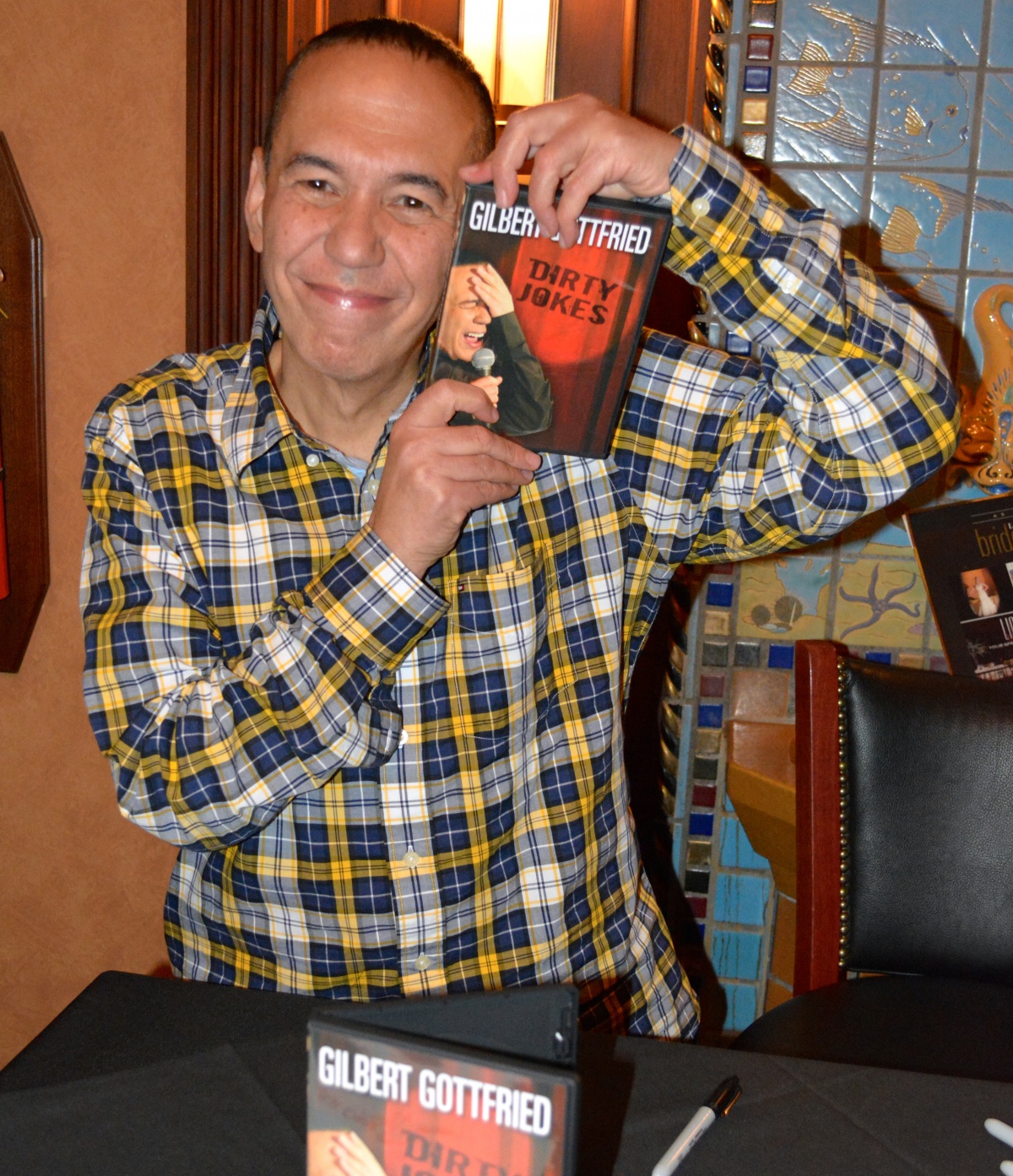 Gilbert Gottfried signing books and DVDs at Suffolk Theater.