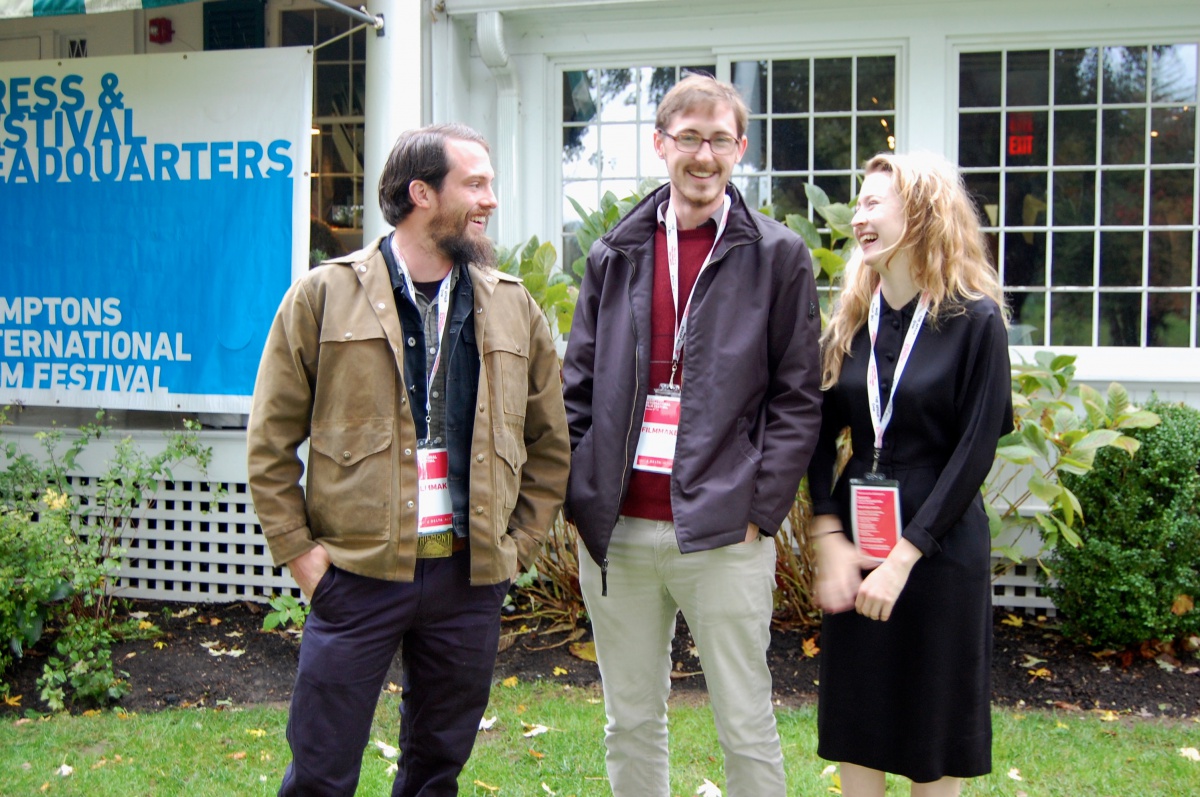 Cinematographer Hunter Herrick, director/screenwriter Dan Roe and actress Claire Lucido from the short film Weenie.