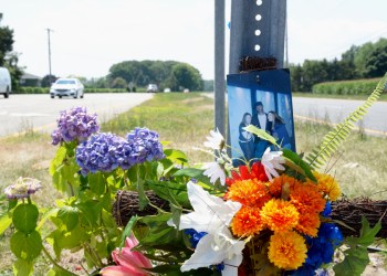 A memorial on Route 48 in Cutchogue for four women killed in a motor vehicle crash July 18.