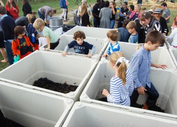 Kids stomp grapes at the Wölffer Harvest Party