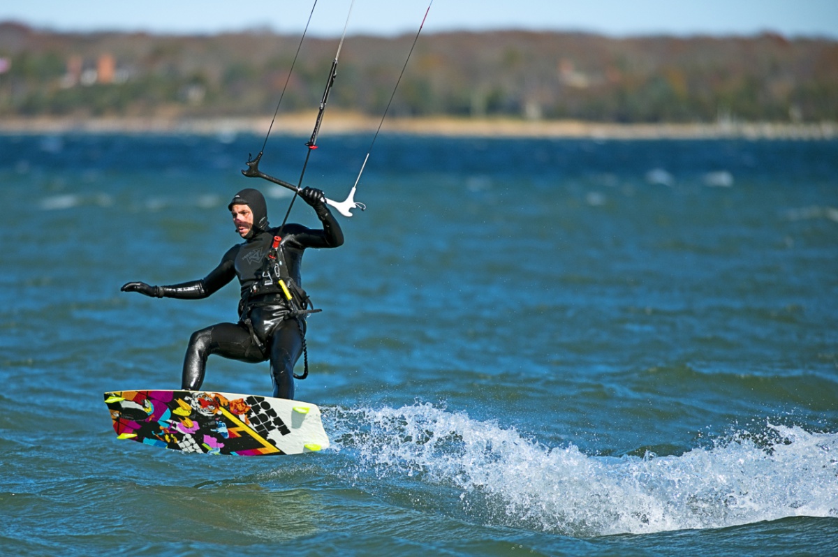 Kitesurfing at Long Beach, Sag Harbor.