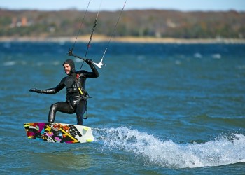 Kitesurfing at Long Beach, Sag Harbor.
