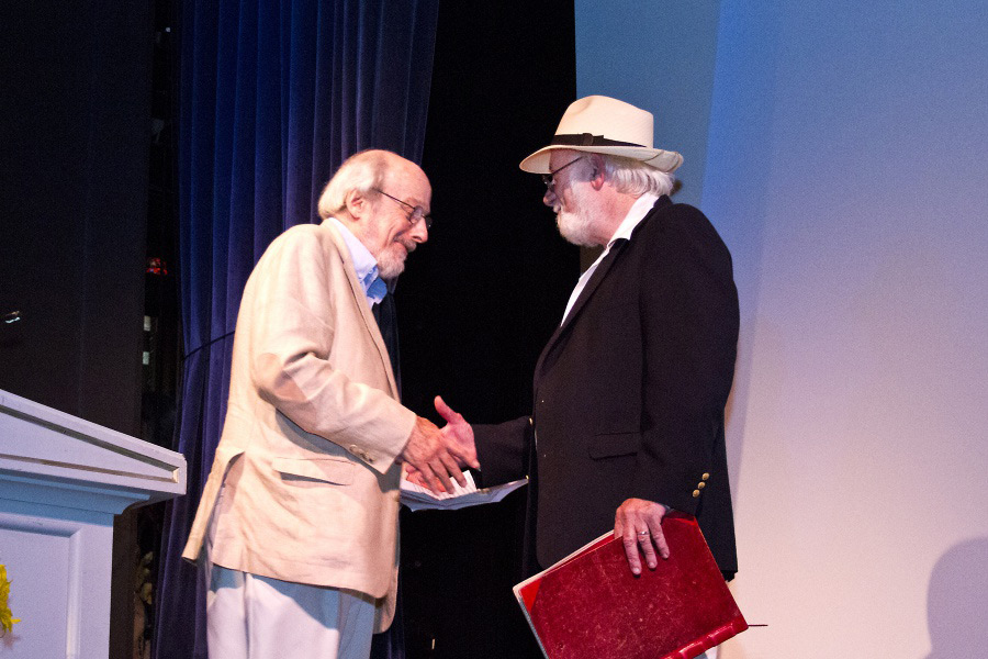 Dan and E.L. Doctorow at the 2013 Dan's Literary Prize ceremony