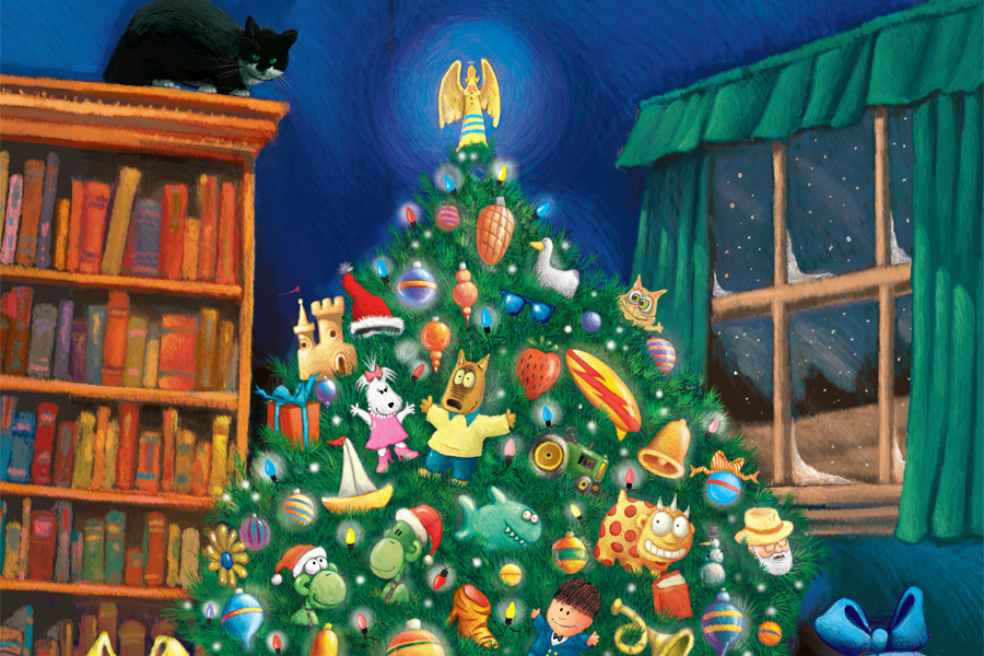 Dan's Papers Christmas 2014 cover art (detail) by Mickey Paraskevas