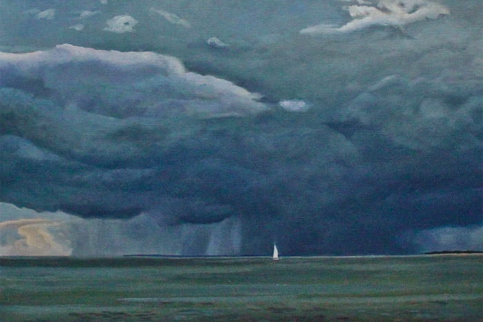 “Running Before the Storm” (detail) by Dan's Papers cover artist David Lyttleton Smith