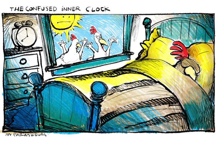 Daylight Savings cartoon by Mickey Paraskevas
