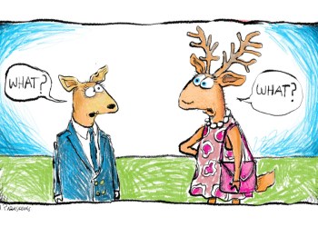 Deer Cartoon by Mickey Paraskevas