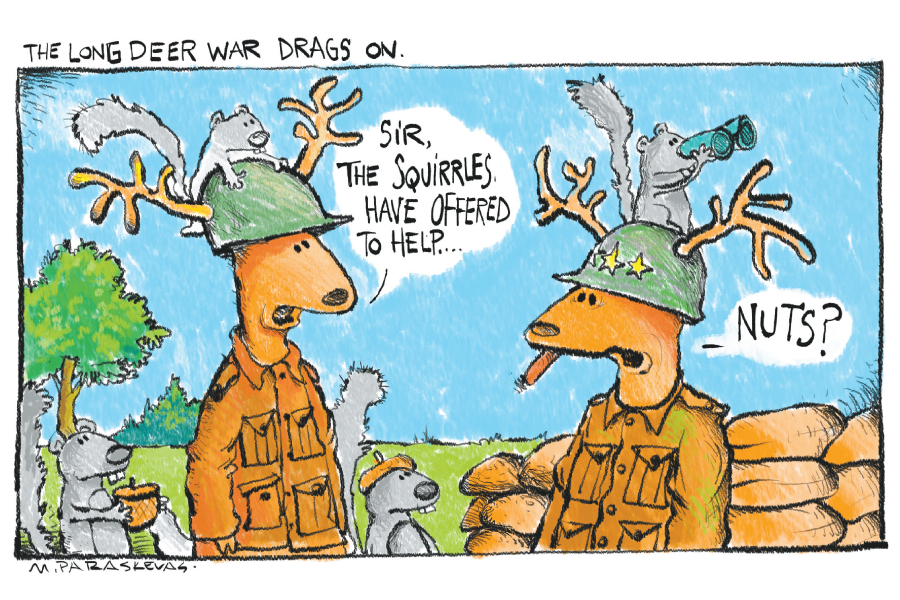 Deer Cull Cartoon By Mickey Paraskevas