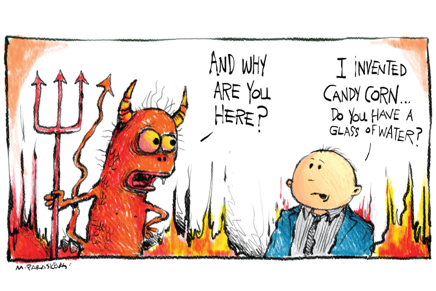 Devil Halloween Cartoon By Mickey Paraskevas