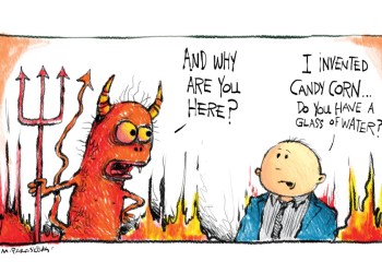 Devil Halloween Cartoon By Mickey Paraskevas