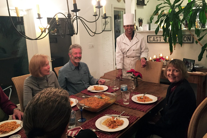 Clockwise from left: My wife Chris, Rameshwar Das, Mazzu and Judy Shepard