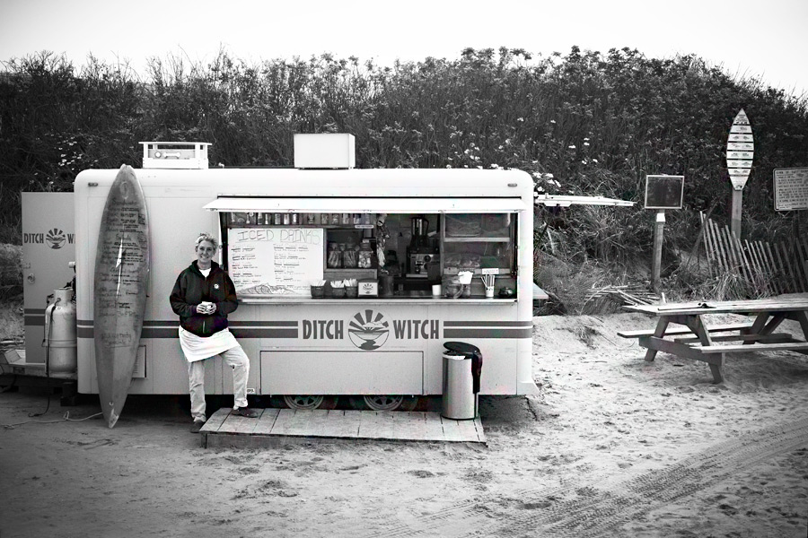 Ditch Witch food truck at Ditch Plains in Montauk