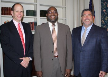 Southampton Hospital President & CEO Robert S. Chaloner, Suffolk County Department of Health Services's Gregson H. Pigott, MD, MPH and RPSOM director Shawn Cannon, DO.