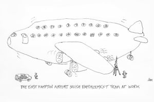 East Hampton Airport cartoon by Dan Rattiner