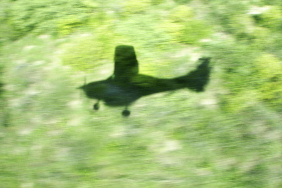 East Hampton Airport airplane shadow