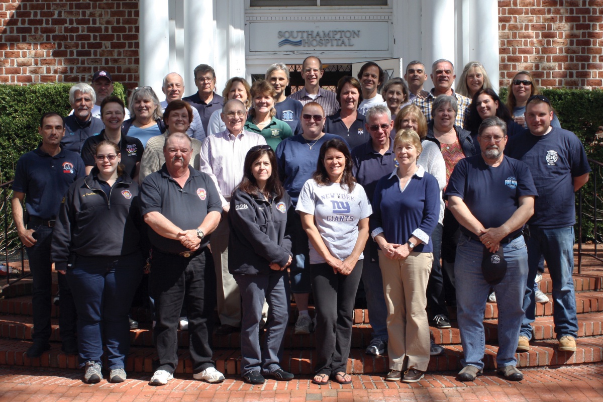 Southampton Hospital officials with local EMS personnel.