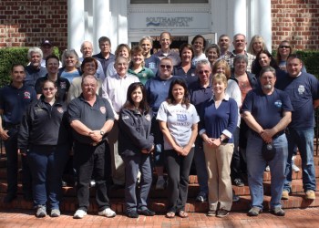 Southampton Hospital officials with local EMS personnel.