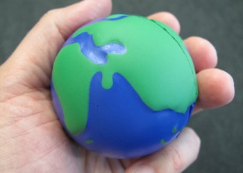 Earth Day hand holding earth