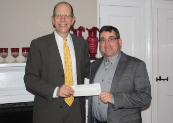 Robert S. Chaloner, Southampton Hospital President & CEO with Brian Kelly, owner of East End Tick & Mosquito Control.