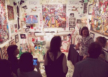 Eddie Rehm in his installation I Can’t C the First Letter of Clarity, See