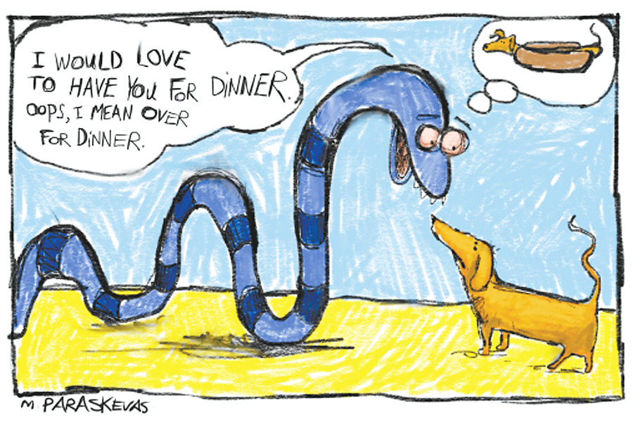 Eel cartoon by Mickey Paraskevas