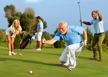 Elderly golfer retiree
