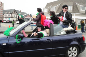 Ellen Dioguardi and David Gribon as Elvis in Montauk's St. Patrick's Day Parade