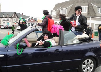 Ellen Dioguardi and David Gribon as Elvis in Montauk's St. Patrick's Day Parade