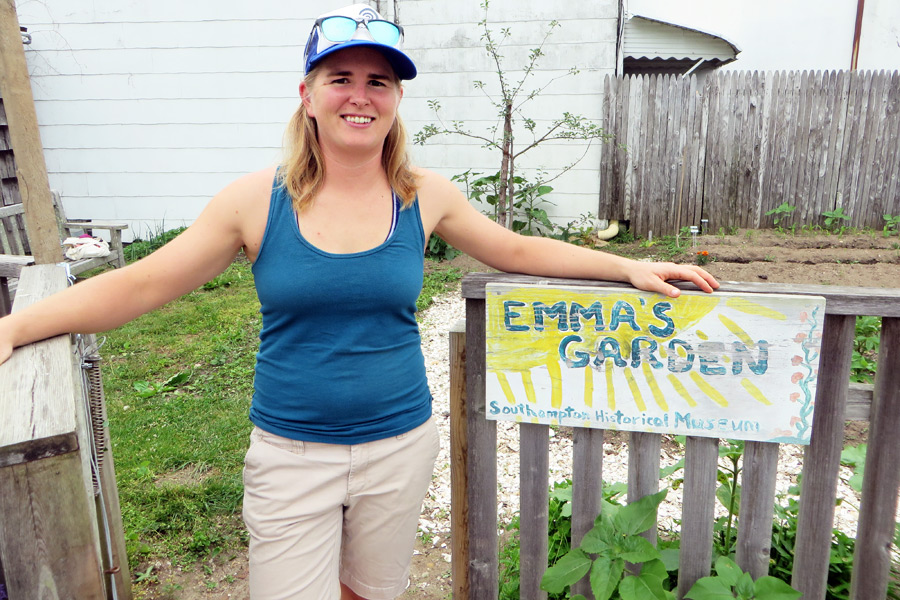 Emma Woodward in her Colonial Southampton garden