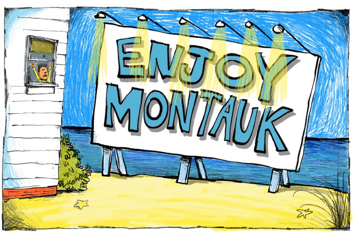 Enjoy Montauk cartoon by Mickey Paraskevas