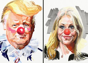 Donald Trump and Kellyanne Conway Clowns by Eric Fischl