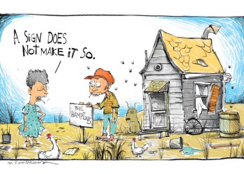Fake Hamptons cartoon by Mickey Paraskevas