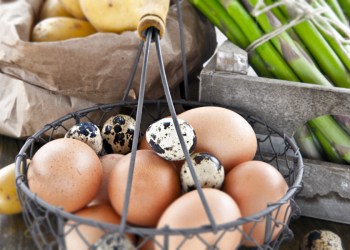 Farmers Market Spring eggs asparagus potatoes