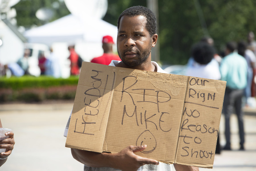 Protestor in Ferguson, Missouri