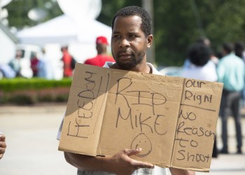 Protestor in Ferguson, Missouri