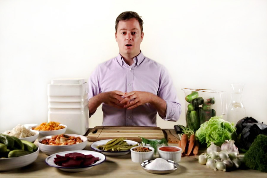 Nicholas Steven shows off his Fermentium food fermenter