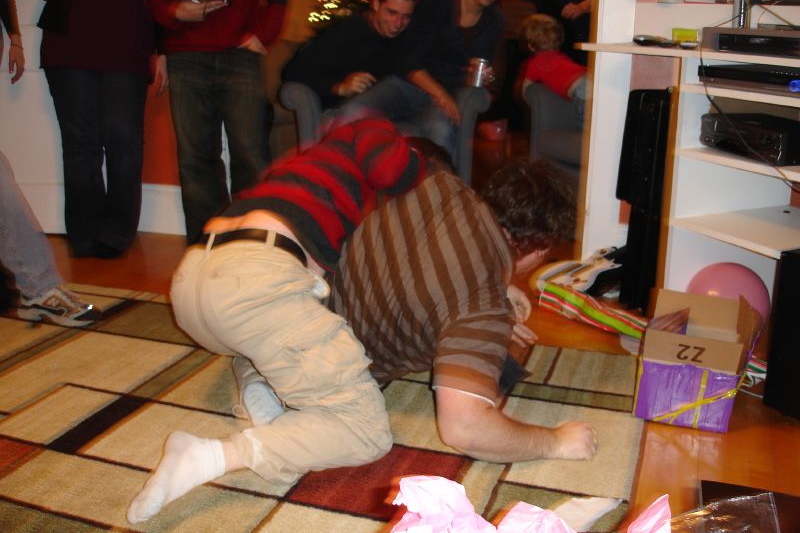 The Festivus feats of strength include wrestling the head of household to the ground.
