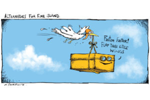 Fire Island Post Office cartoon by Mickey Paraskevas