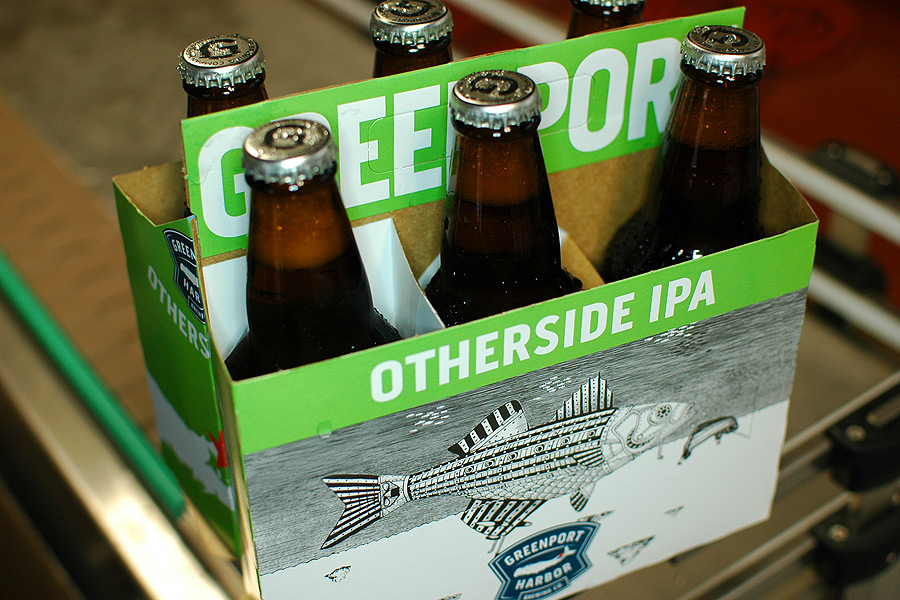 Greenport Harbor Brewing's new Other Side IPA with label by Scott Bluedorn