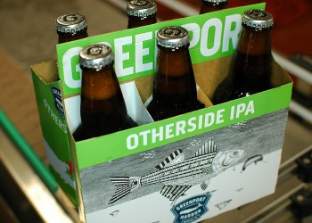 Greenport Harbor Brewing's new Other Side IPA with label by Scott Bluedorn