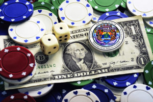Gamble Casino Poker Chips Dealer button