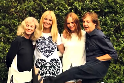 Blythe Danner, Gwyneth Paltrow, Stella & Paul McCartney at the goop English Garden Party